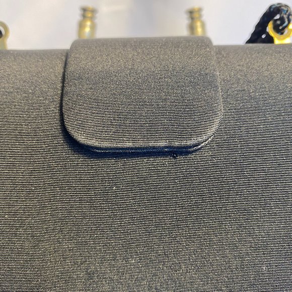 💋 4 FOR $50 / BLACK MINI MATTE SATIN CLUTCH (VGUC) - Picture 3 of 5